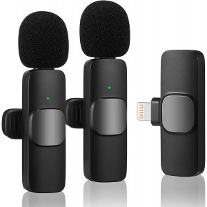 ISAIBELL Wireless Lavalier Microphone for iPhone iPad, Plug-Play Wireless Mic for Recording, Live Stream, YouTube, TikTok, Facebook, Noise Reduction Auto-Sync