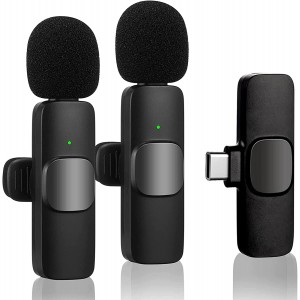 RAYCON Wireless Lavalier Microphone for Phone(USB-C), Dual Wireless Microphone for Video Recording, Live Stream, Vlog, YouTube, TikTok, Facebook, Zoom - Noise Reduction & Plug-Play