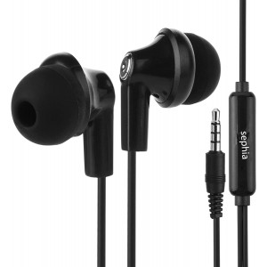 Sephia Ear Bud with Microphone for School, 4.25 Ft, 3.5mm Jack, Wired Earphones, Earbuds, in Ear Headphones, Earbuds Wired with Microphone, Ear Phones with Microphone, Headphones Earbuds