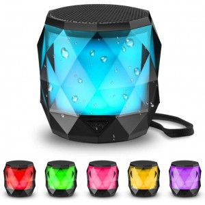 LFS Portable Bluetooth Speaker with Lights, Night Light LED Wireless Speaker,Magnetic Waterproof Speaker, 7 Color LED Auto-Changing,TWS,Perfect Mini Speaker for Shower, Home, Outdoor