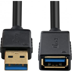 DTECH Gold Plated USB 3.0 Extension Cable 3 Feet Type A Male to Female Port Cord (Black, 1-Meter)
