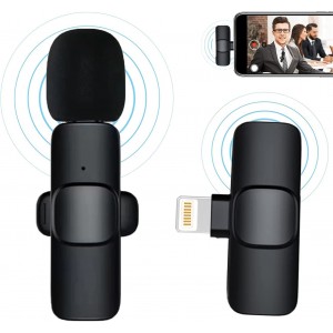 ISAIBELL Wireless Lavalier Microphone,Wireless Recording Micophone,Mini Microphone for iPhone iPad, YouTube,Facebook,Live Stream,Vlog,Interview,Plug-Play Lapel Microphone with Clip