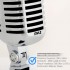 PYLE Classic Retro Dynamic Vocal Microphone - Old Vintage Style Super Cardioid Live Performance Studio Recording with Dual Capsules and Shock Absorbers - CLM-101 (Silver)