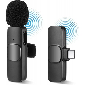 ISABIELL Wireless Lavalier Microphone for Phone(USB C), Plug-Play Wireless Mic for Recording, Live Streaming, YouTube, TikTok, Facebook, Noise Reduction/No APP & Bluetooth Needed