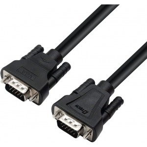 DTECH VGA Male to Male Cable 10 Feet Long PC Computer Monitor Cord 1080p High Resolution (3 Meter, Black)