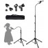 PYLE Boom Mic Stand-Kangziliang Mike Stand Gooseneck Microphone Stand Tripod Adjustable Height 3'- 6' with Mic Clips and 3/8" - 5/8" Adapter Microphone Stand for Singing