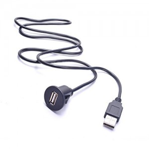 Raycon Universal Auto USB Extension Cable Dashboard Flush Mount for Car Radio Stereo Android Wince Head Unit DVD CD Media Player 3 Feet