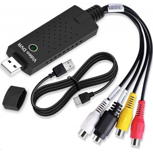 HMKCH Video Capture Card USB 2.0 Audio Device Old VHS Mini DV Hi8 DVD VCR to Digital Converter for Mac, PC Support Windows 2000/10 / 8/7 / Vista/XP/Android