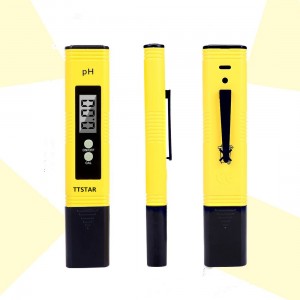 TTSTAR PH Meter for Water Hydroponics Digital PH Tester Pen 0.01 High Accuracy Pocket Size with 0-14 PH Measurement Range for Household Drinking, Pool and Aquarium (Yellow)