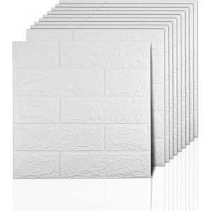 Sodeno 3D Wall Panels Peel and Stick, 14.5 Sq Ft Coverage,Printable Faux Brick Wallpaper Sticker with Self-Adhesive Waterproof Foam for Interior Wall Decor, Bathroom Home Decoration